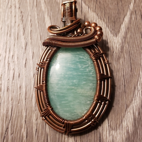 765- Amazonite Pendant Necklace Handmade NWT - Picture 3 of 8
